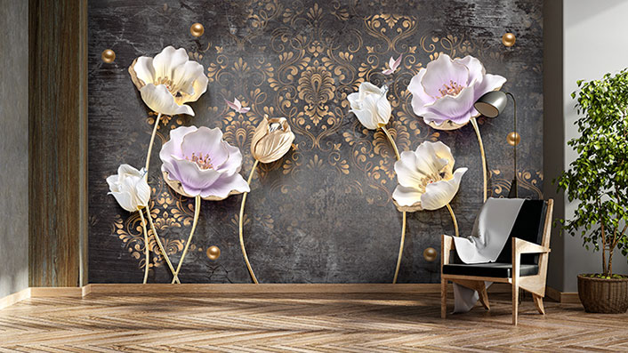 پوستر دیواری گل سه بعدی PA147