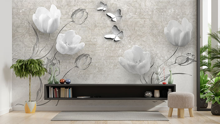 پوستر دیواری گل سه بعدی pa162
