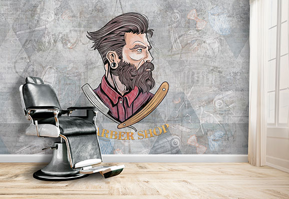 پوستر دیواری آرایشگاه مردانه F7768