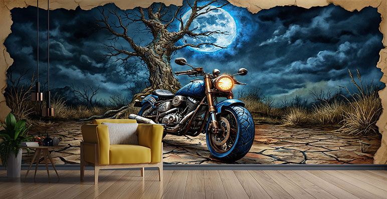 پوستر دیواری ماشین wallpaper-motorcycle-design-pb396