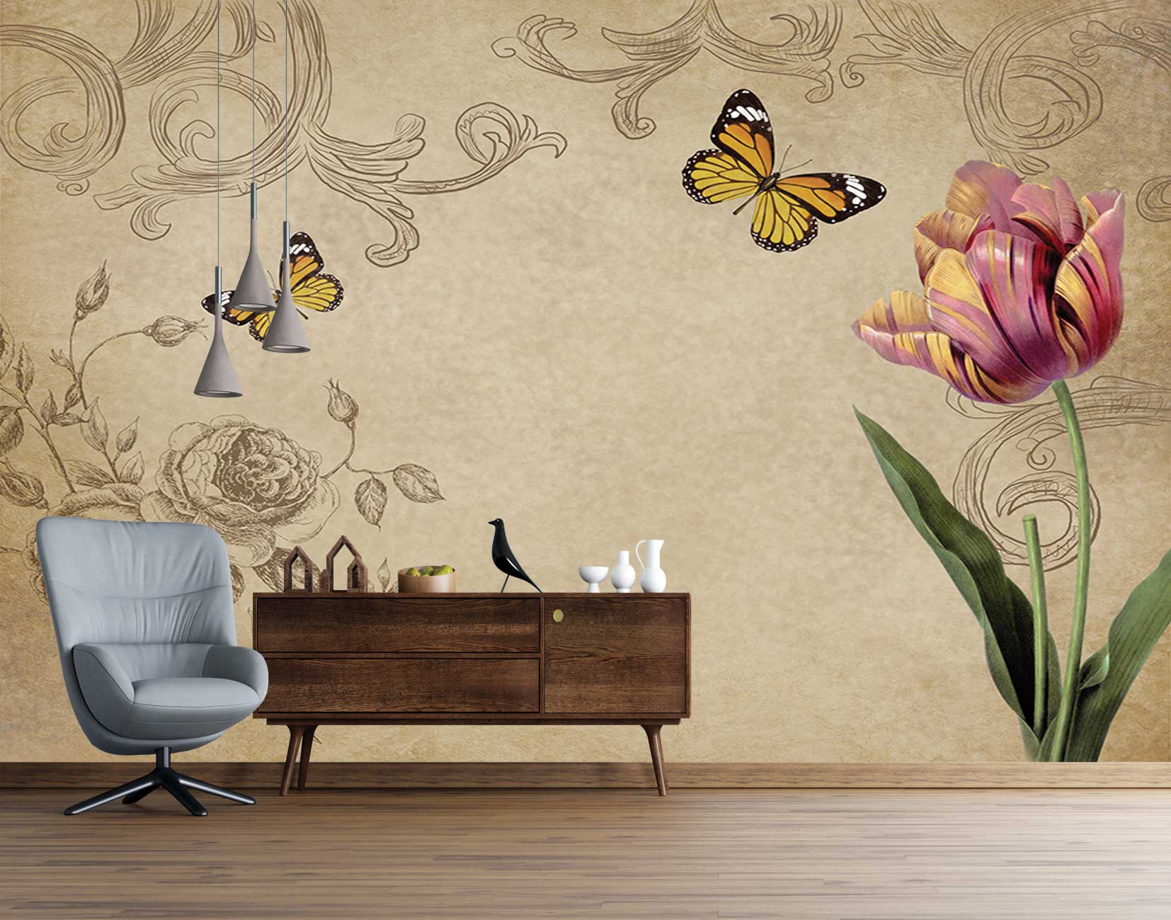 پوستر دیواری گل درشت mt-83582