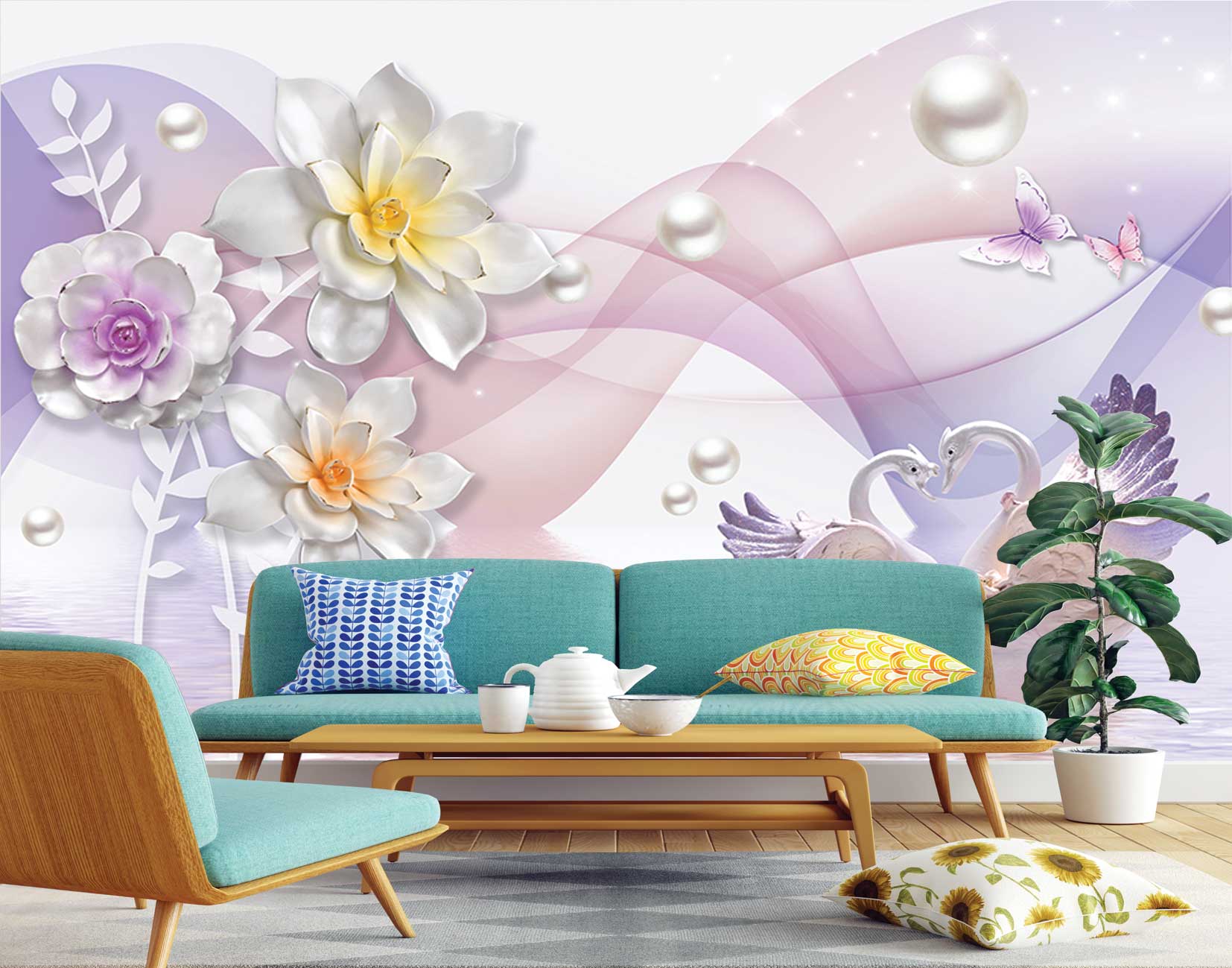 پوستر دیواری گل سه بعدی mt-83546