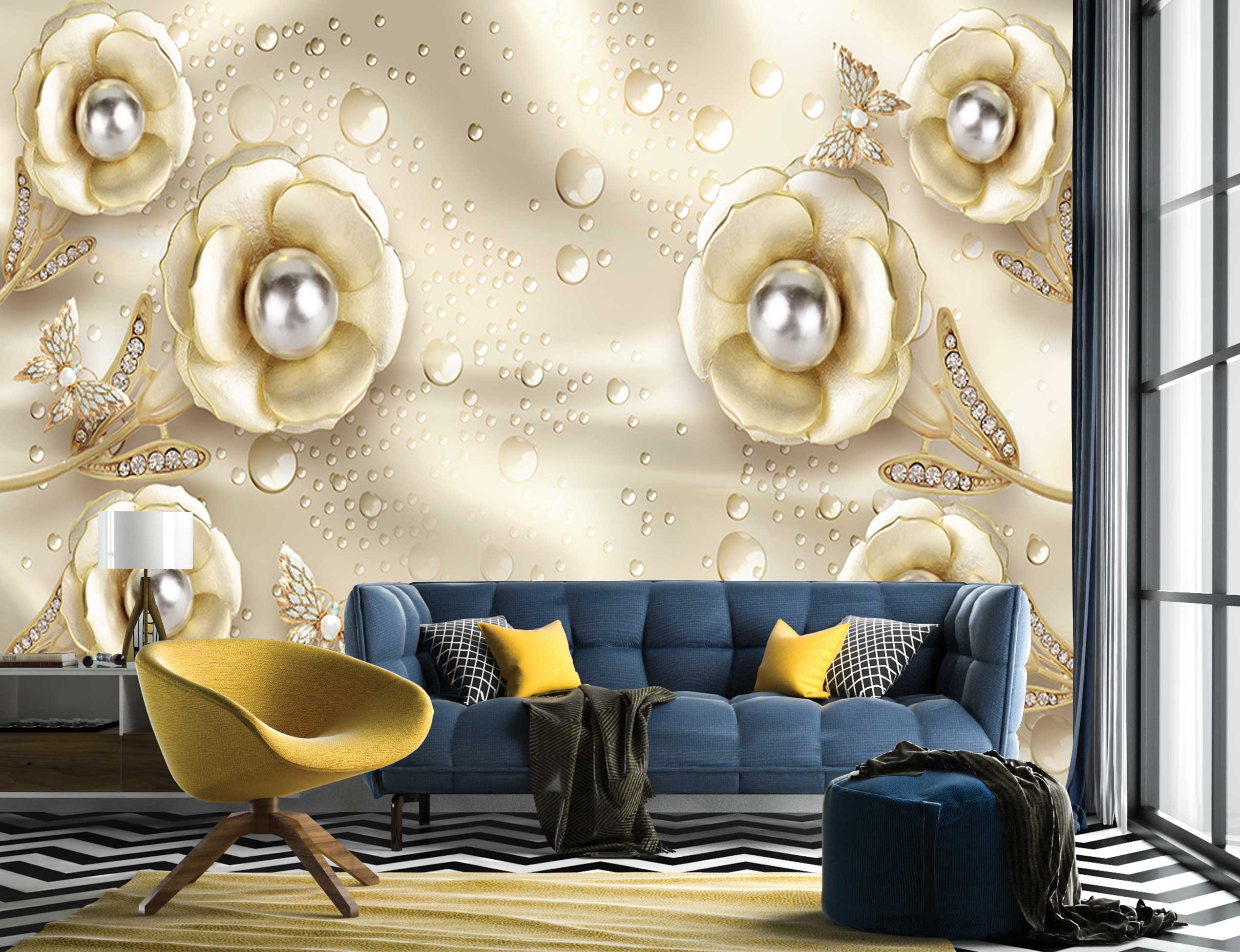 پوستر دیواری گل سه بعدی mt-83623
