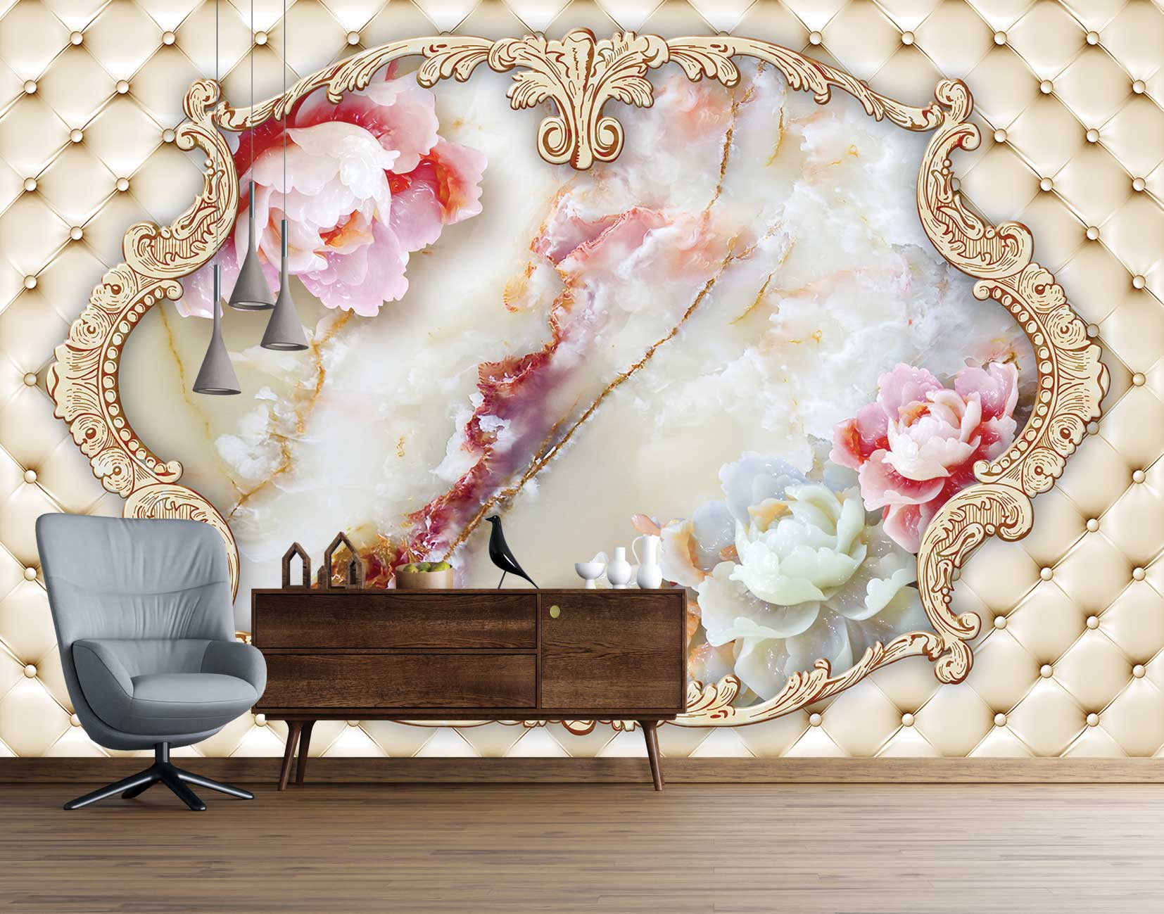 پوستر دیواری گل سه بعدی mt-83682