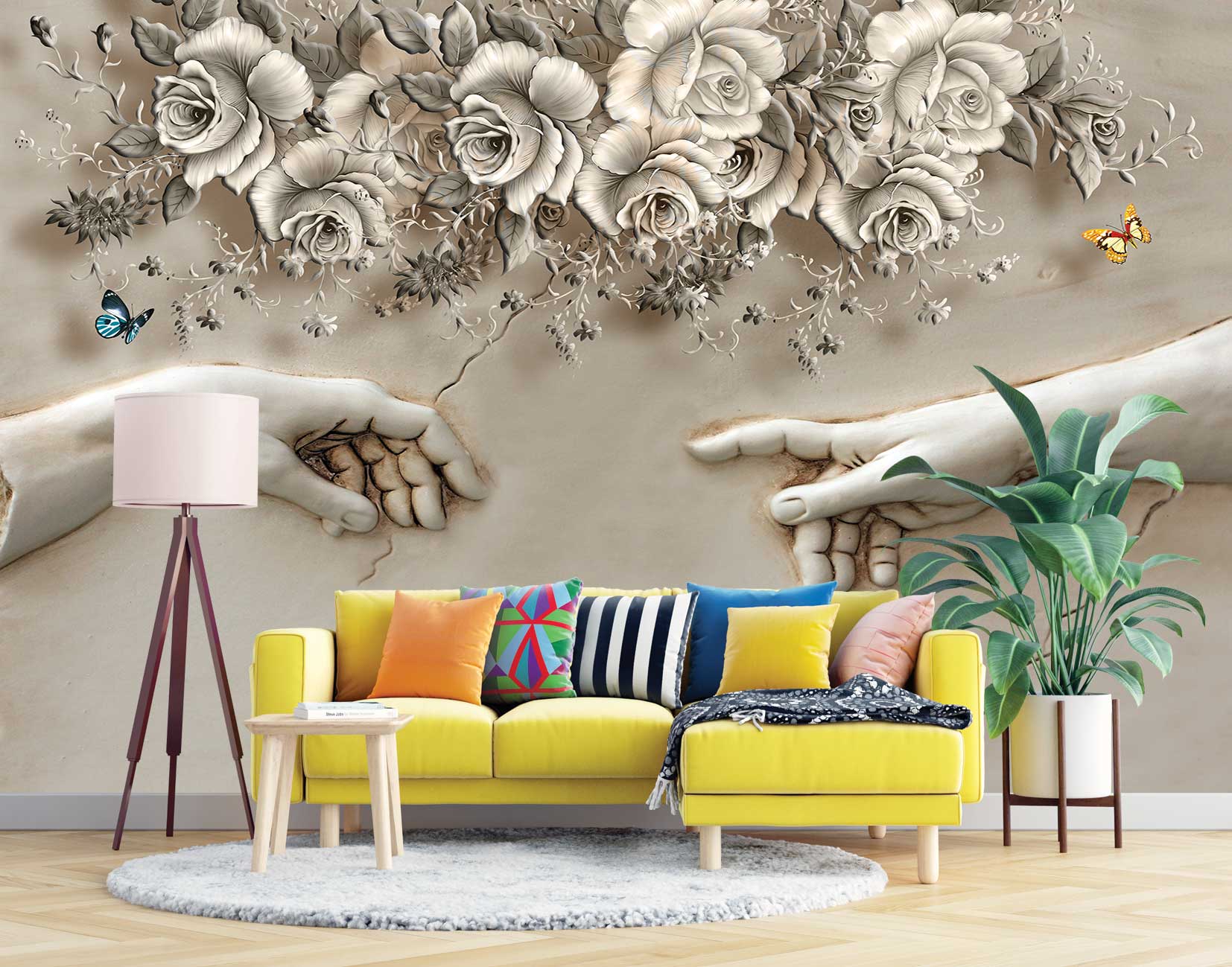 پوستر دیواری گل سه بعدی mt-83684