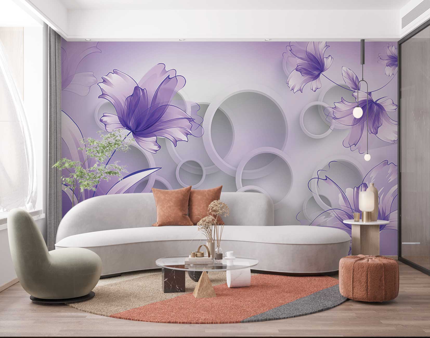 پوستر دیواری گل سه بعدی mt-83754