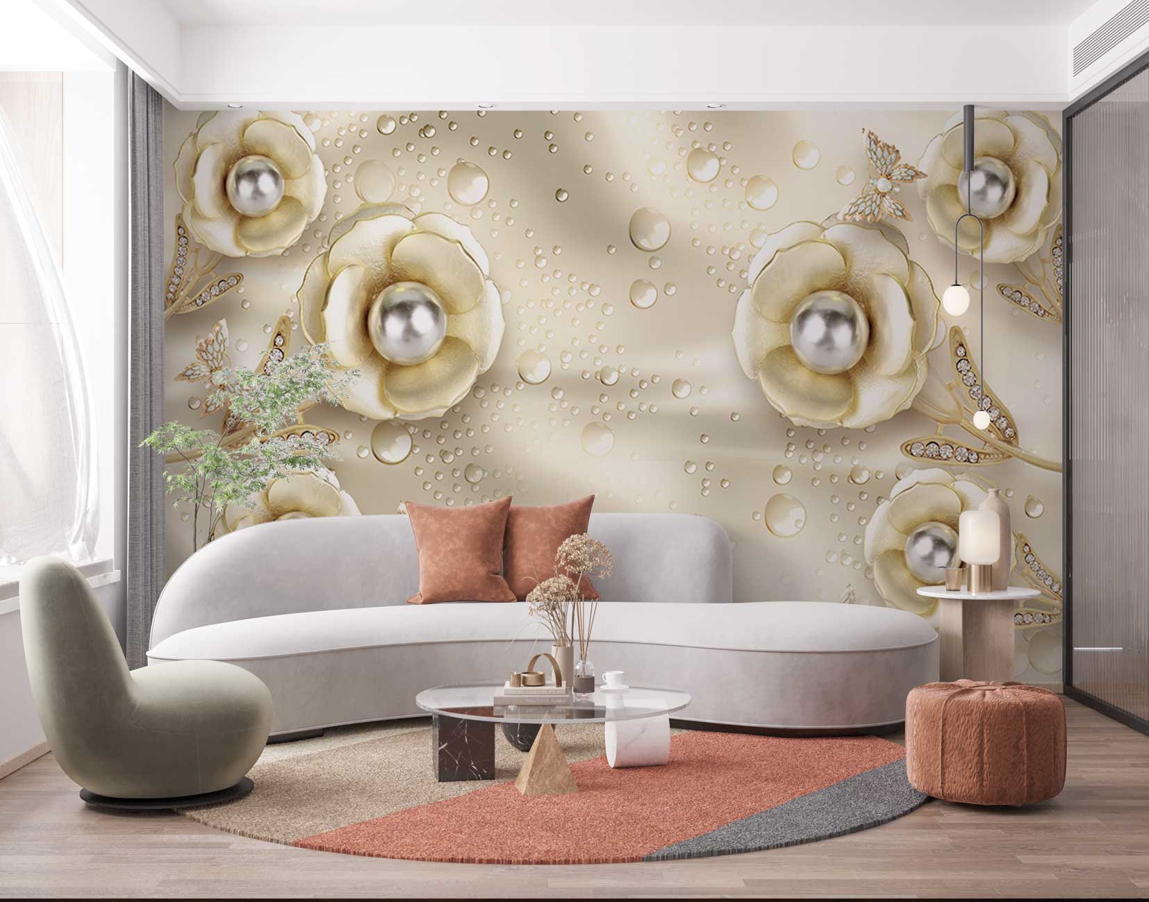 پوستر دیواری گل سه بعدی mt-83825