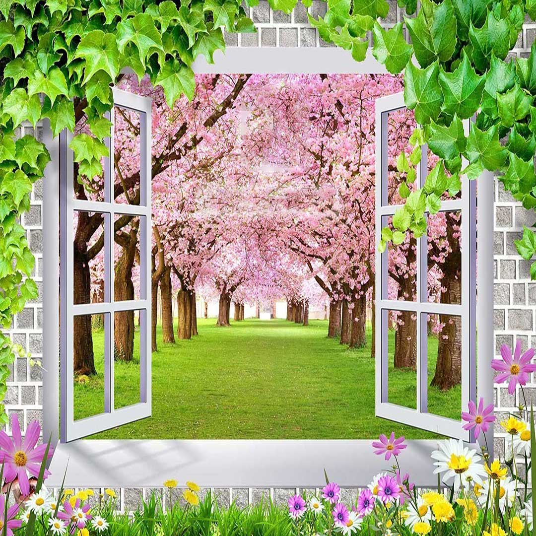 پوستر دیواری طبیعت شکوفه های صورتی SP-051