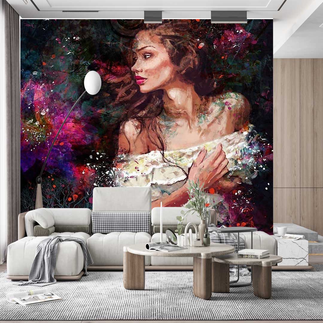 پوستر دیواری چهره زن سالن زیبایی T3545