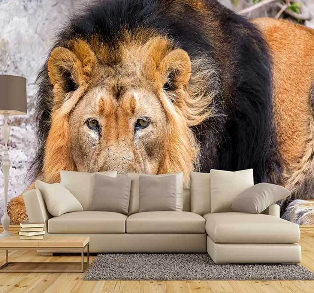 پوستر-دیواری-شیر-در-جنگل-کد-h-11310
