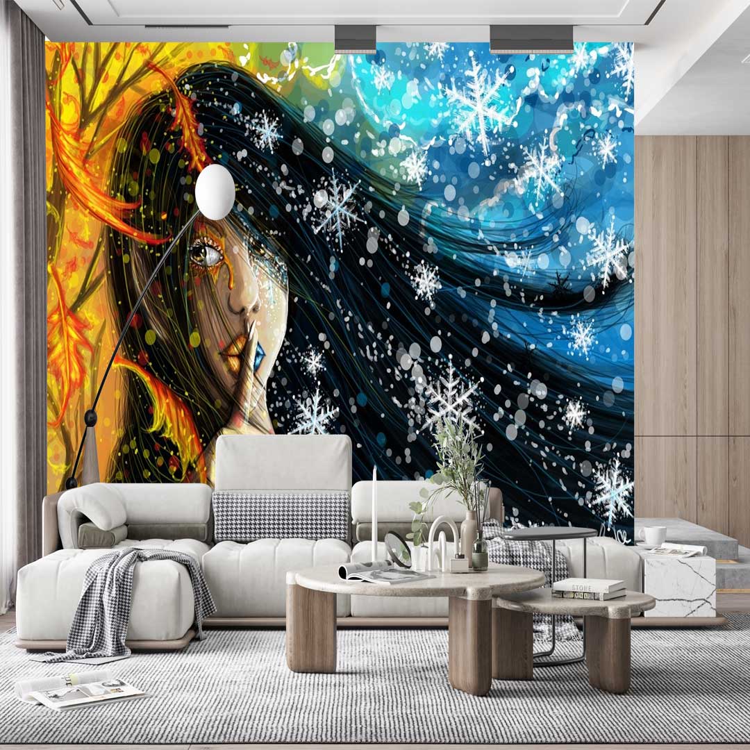 پوستر دیواری سه بعدی چهره زن زیبا t3966