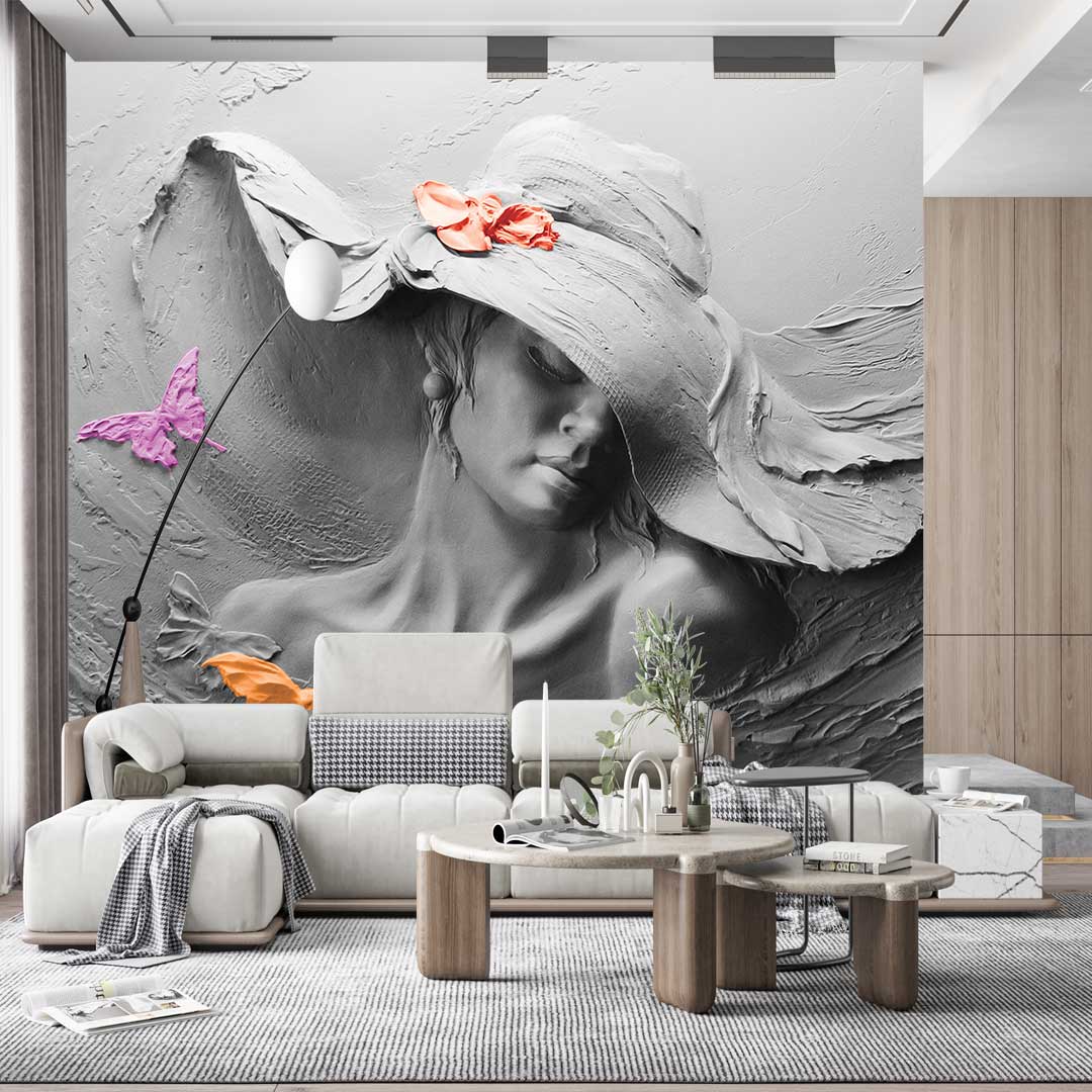 پوستر دیواری سه بعدی  نقاشی شنی  زن t4087