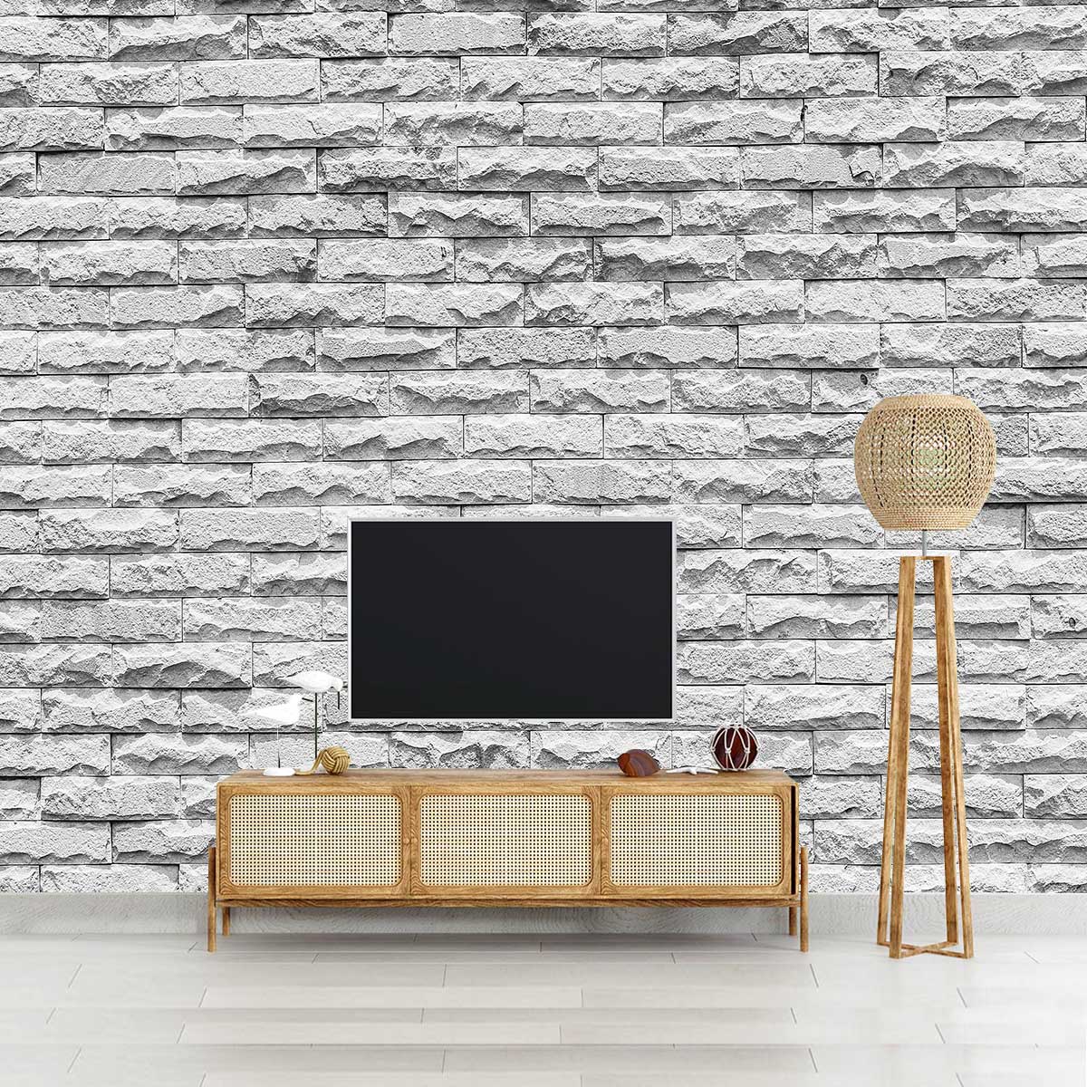 پوستر دیواری سه بعدی  دیوار سفید t4190