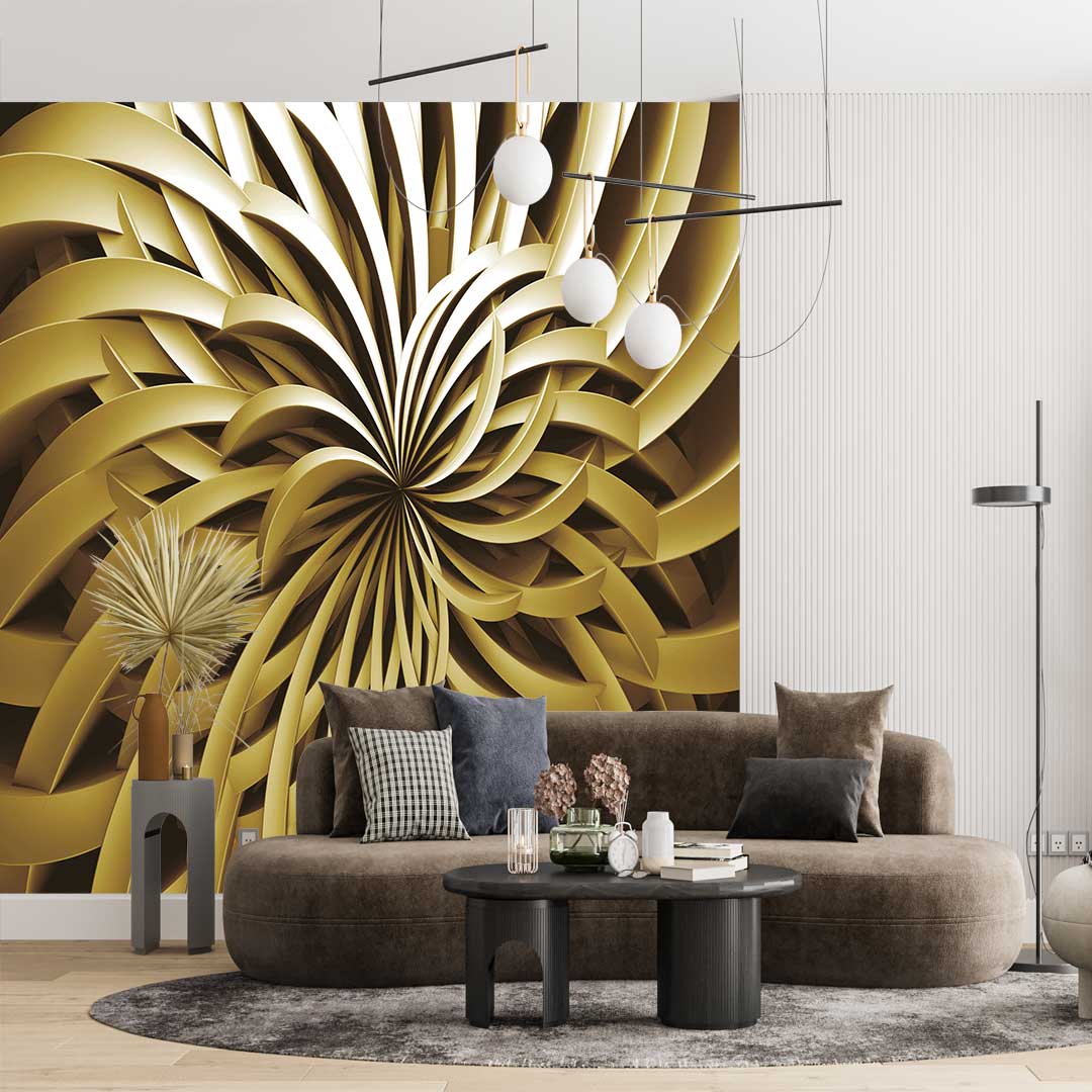 پوستر دیواری سه بعدی طرح گل زرد t5021