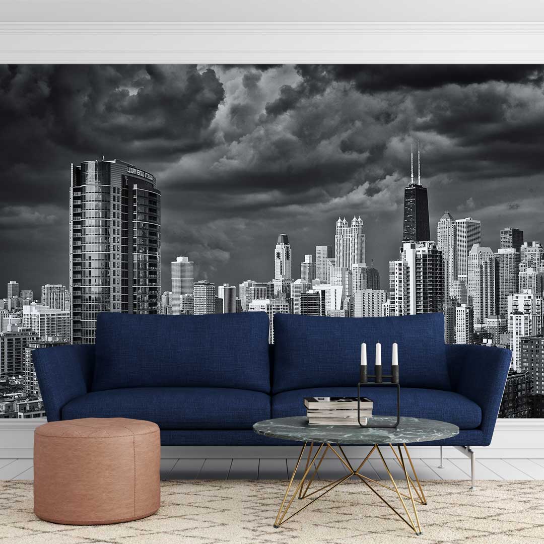 پوستر دیواری شهر  سیاه سفید t3933