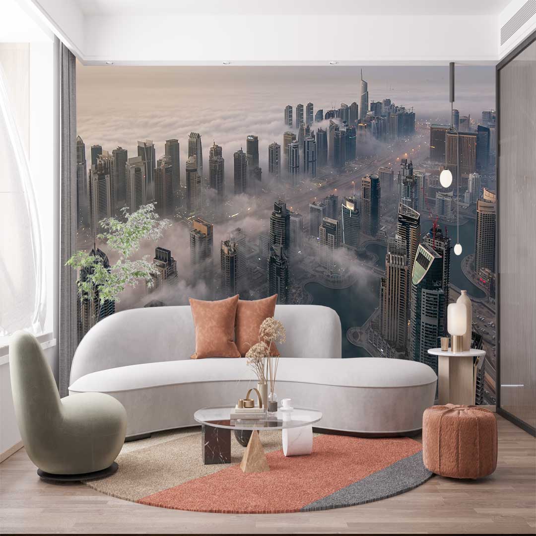 پوستر دیواری  شهر در ابر t4962