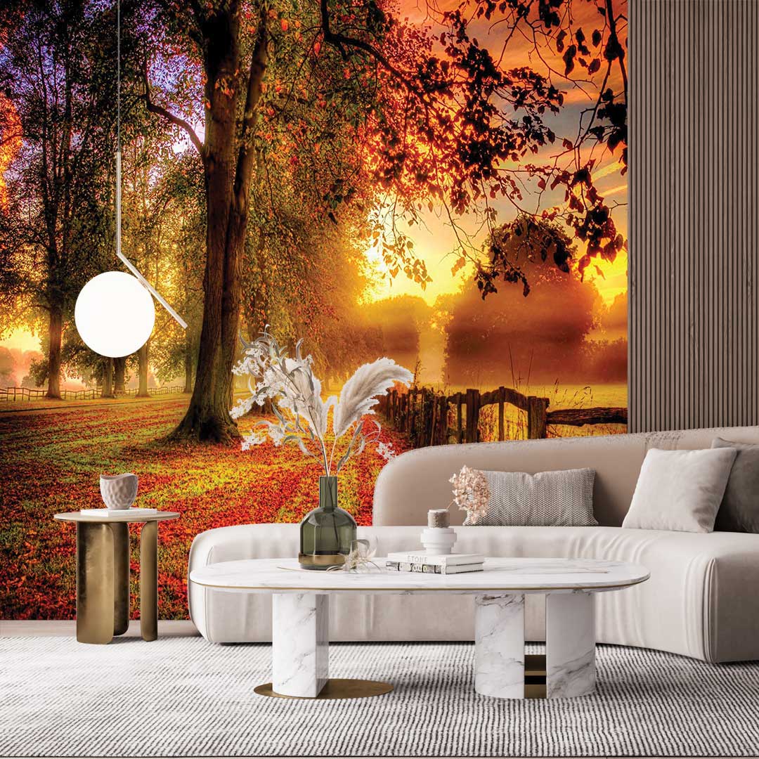 پوستر دیواری طبیعت منظره پاییزی t4068