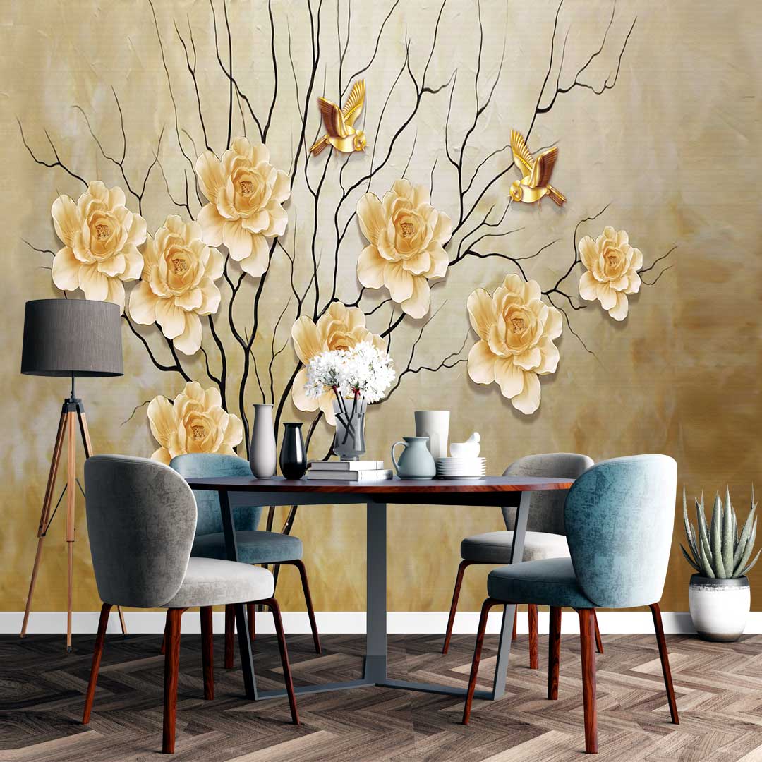پوستر دیواری گل سه بعدی t4159