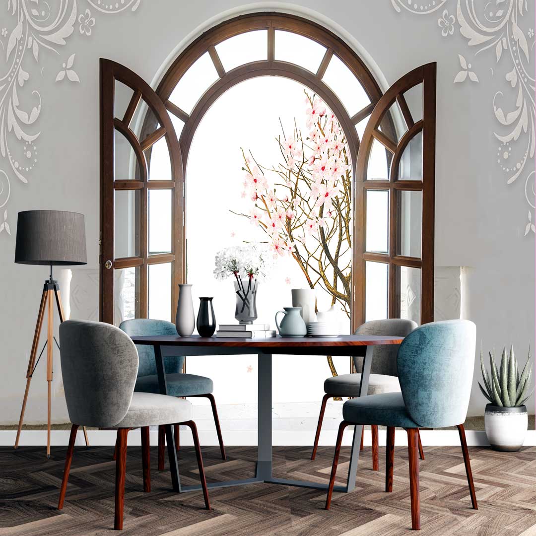 پوستر-دیواری-طبیعت-پنجره رو به شکوفه-055