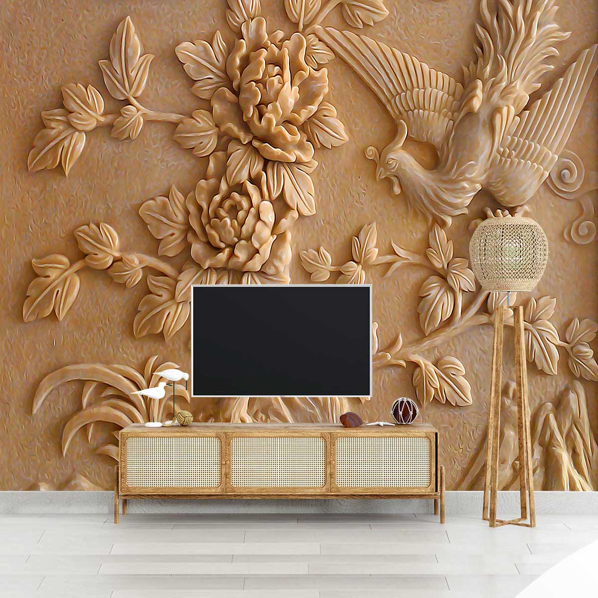 پوستر دیواری مجسمه گل دیواری t3381