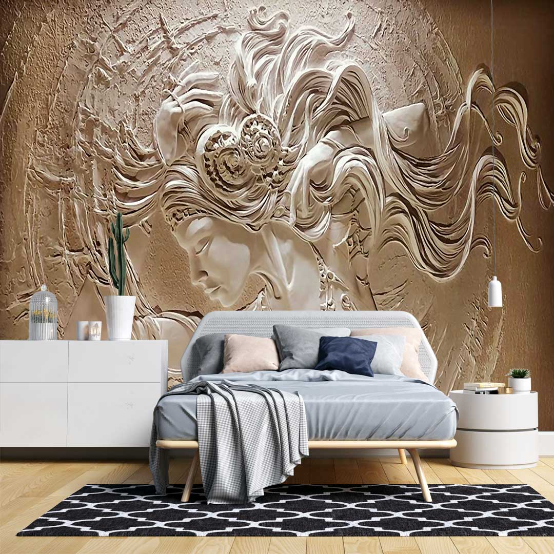 پوستر دیواری مجسمه چهره زن t4169