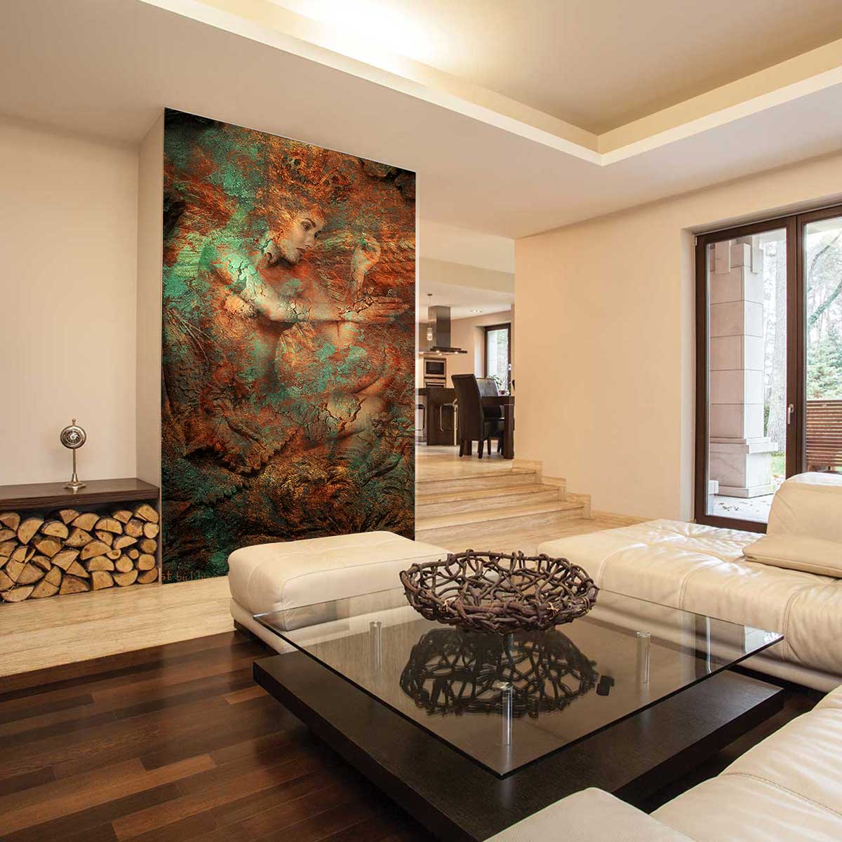 پوستر دیواری نقاشی زن رنگ امیزی شده t3598