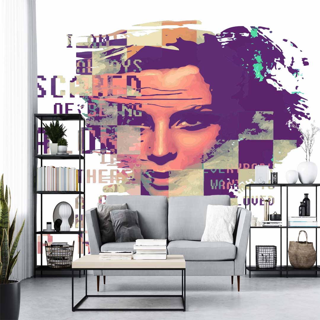پوستر دیواری نقاشی چهره زن رنگی t3831
