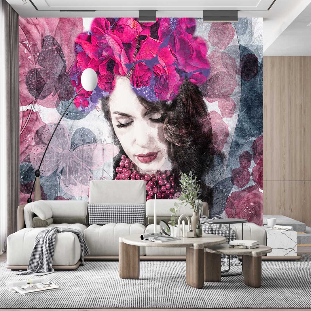پوستر دیواری نقاشی چهره زن ارام t3859