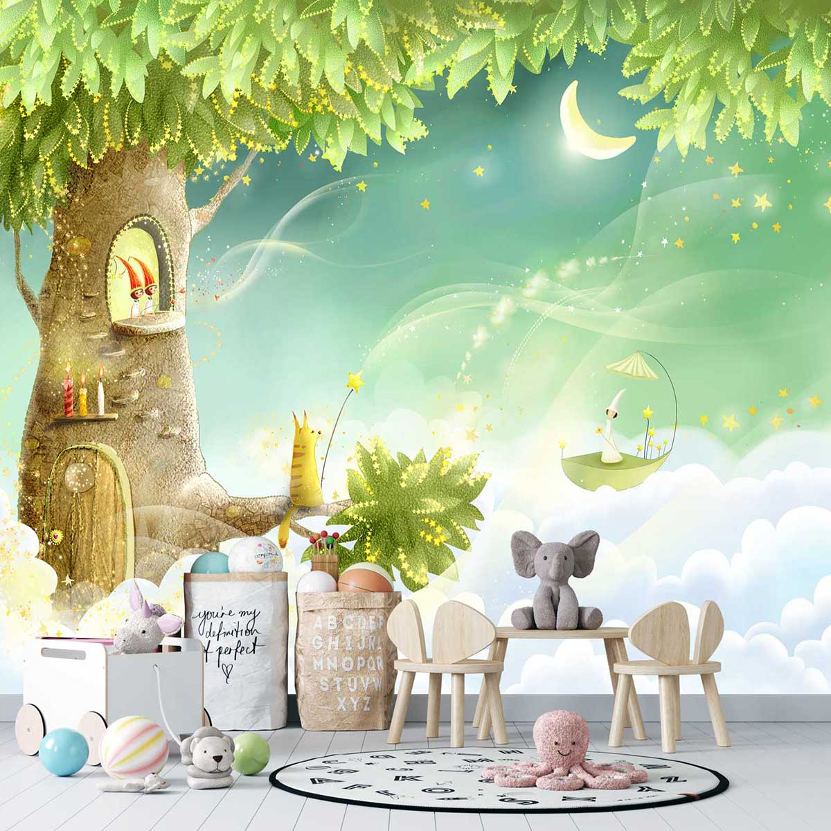 پوستر دیواری کودک  درخت جادویی mt83624