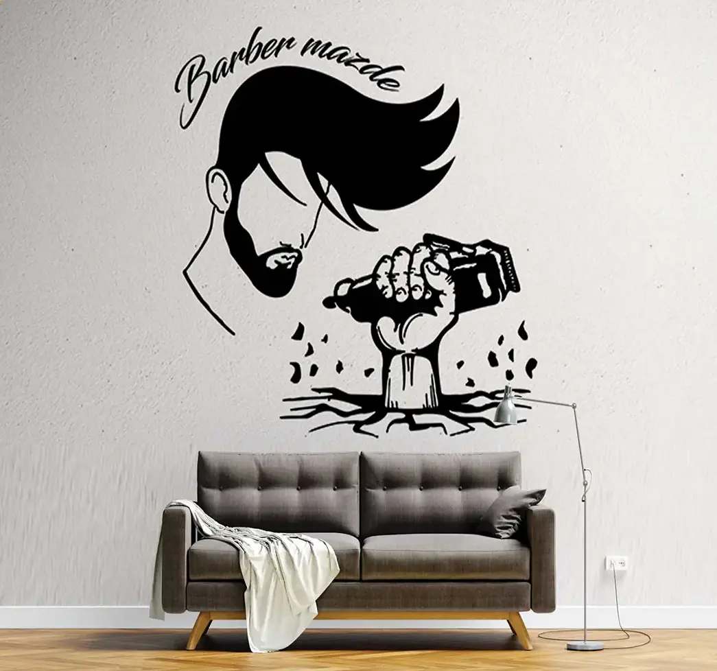 پوستر دیواری آرایشگاه مردانه طرح مینمال کد mt-83889