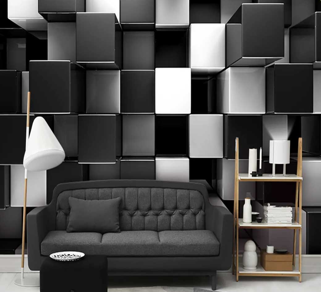پوستر دیواری سه بعدی شطرنجی کد-b-9322