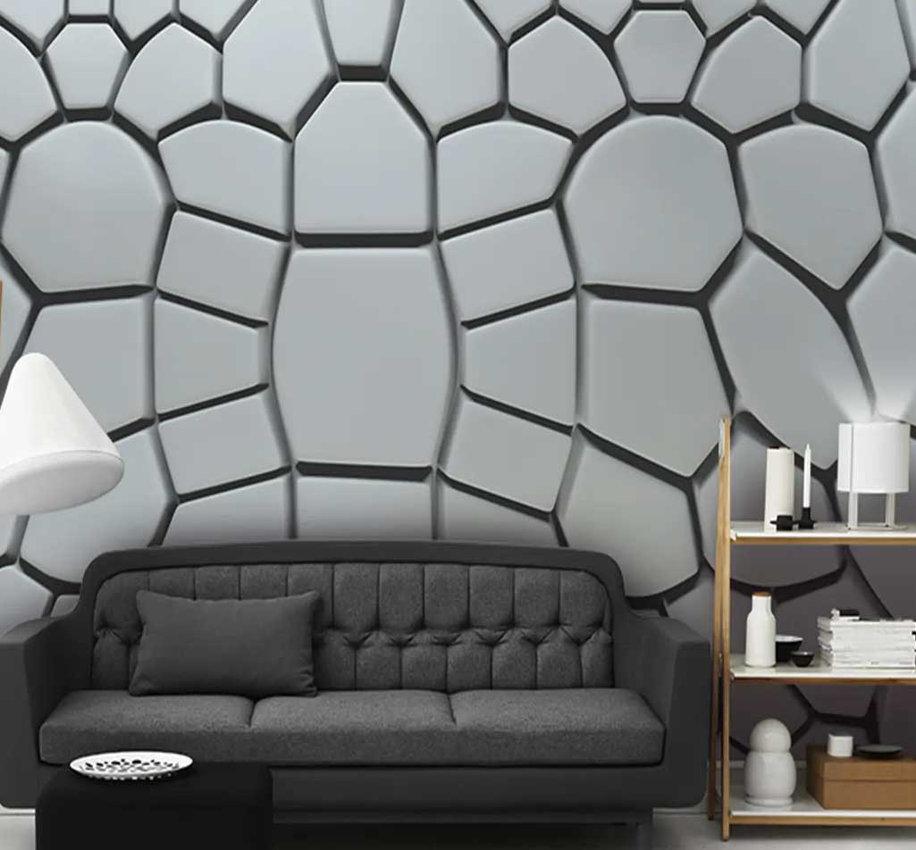 پوستر دیواری سه بعدی طرح دیوار سنگی کد b-9325