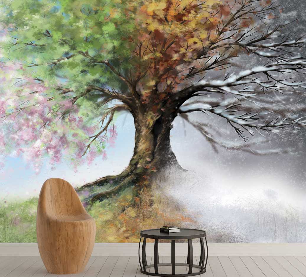 پوستر دیواری نقاشی چهارفصل کد n-7661