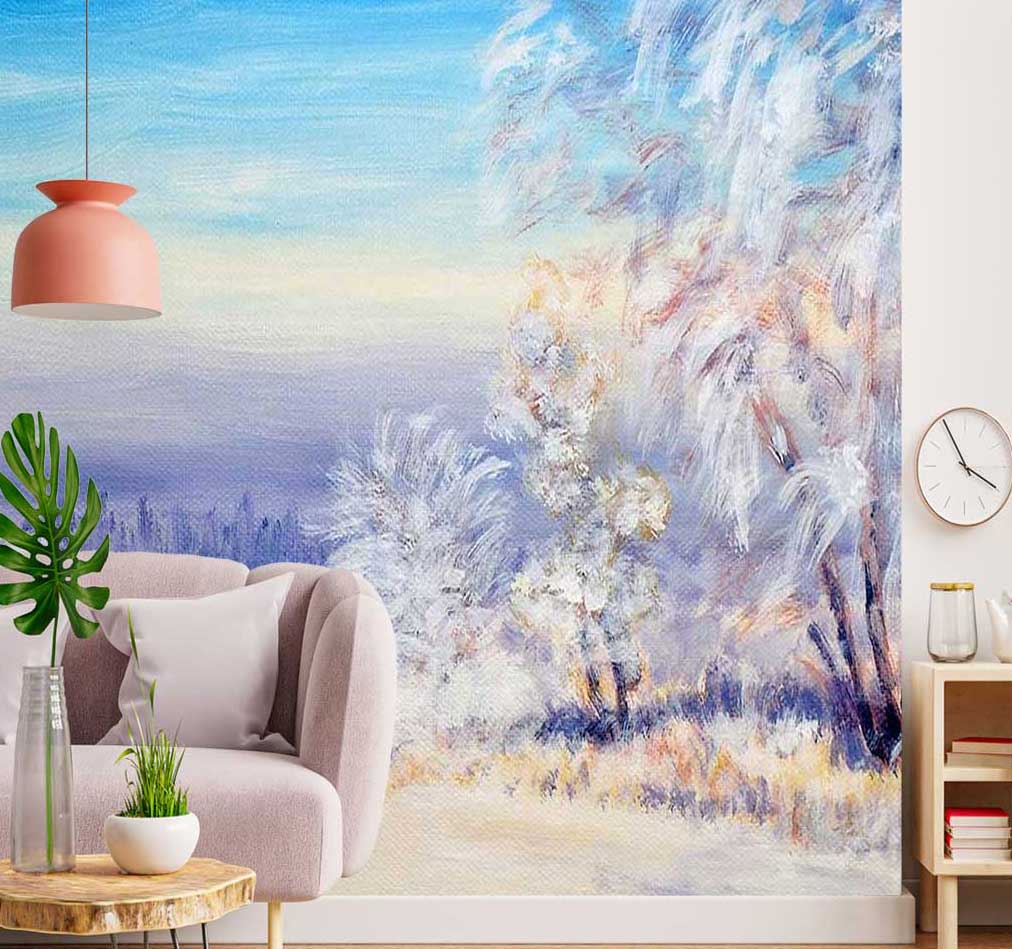 پوستر دیواری نقاشی منظره زمستانی کد n-6901