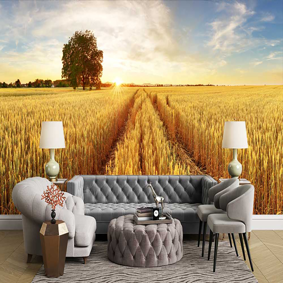پوستر دیواری منظره تابستان مراتع گندم کد n-6297