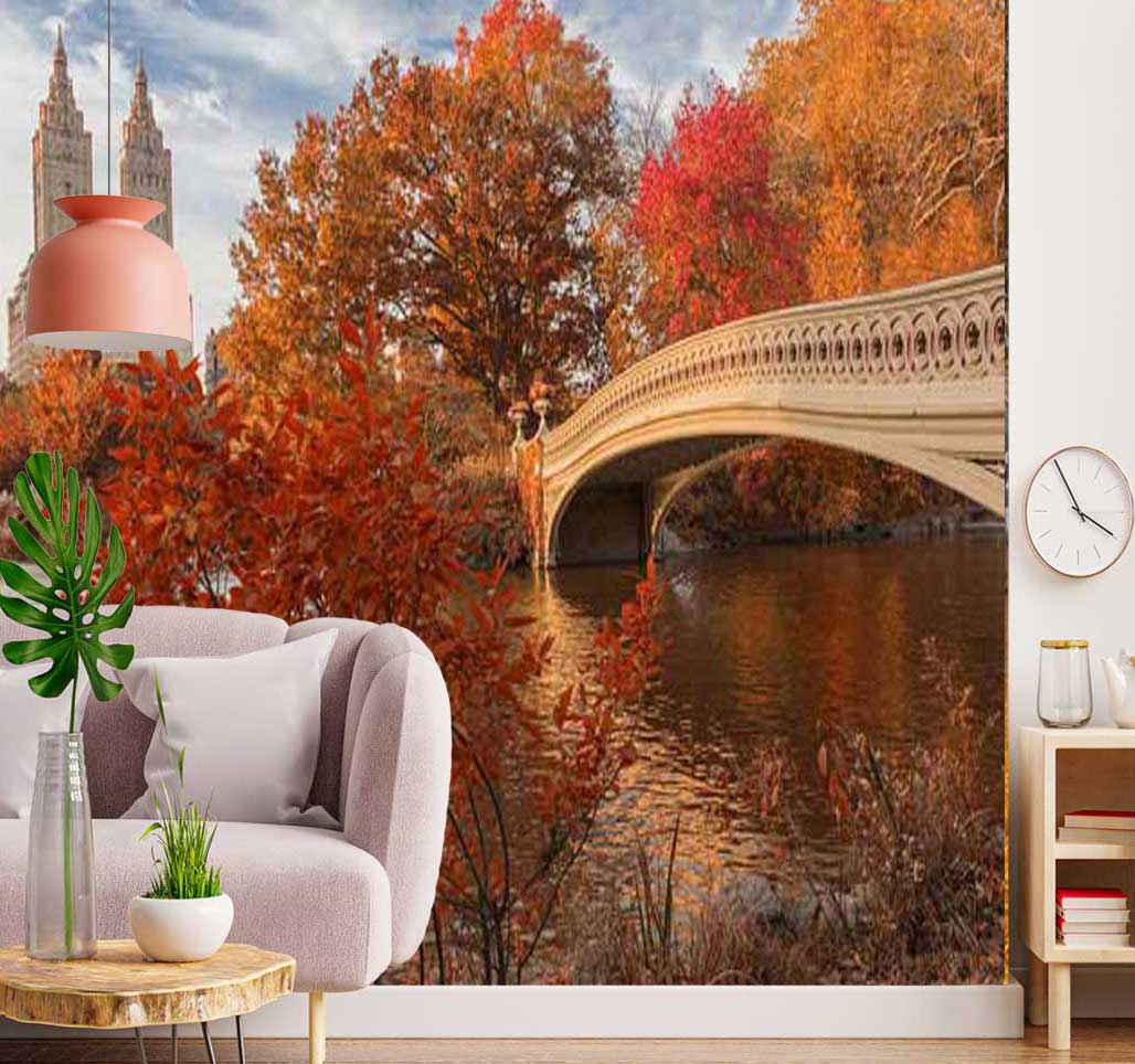 پوستر دیواری پل پاییزی کد n-6383