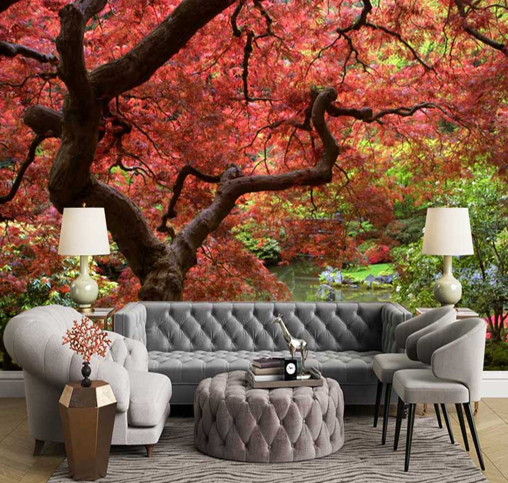 پوستر دیواری درخت ودریاچهn-6220