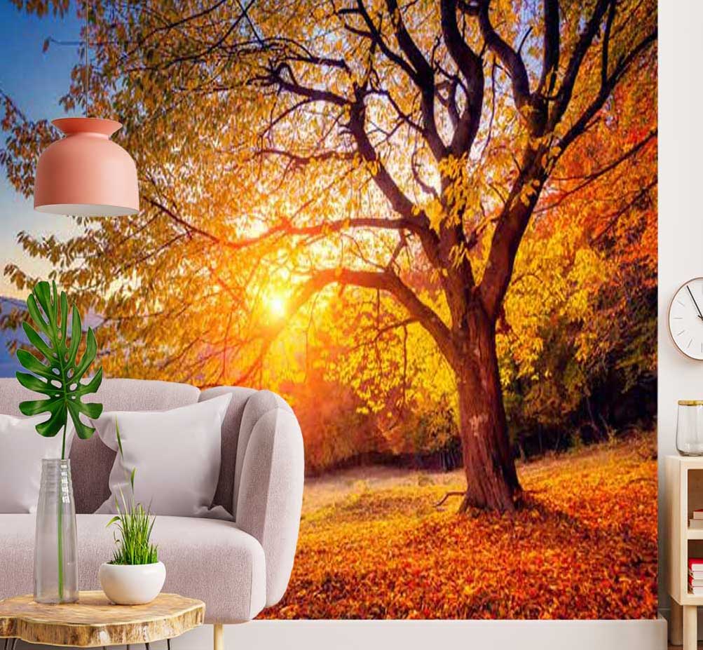 پوستر دیواری زیبا دل انگیز منظره پاییزی کد n-6378