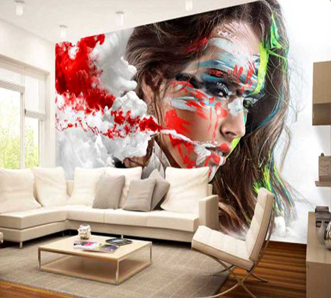 پوستر دیواری گرافیتی چهره رنگی کدg12212