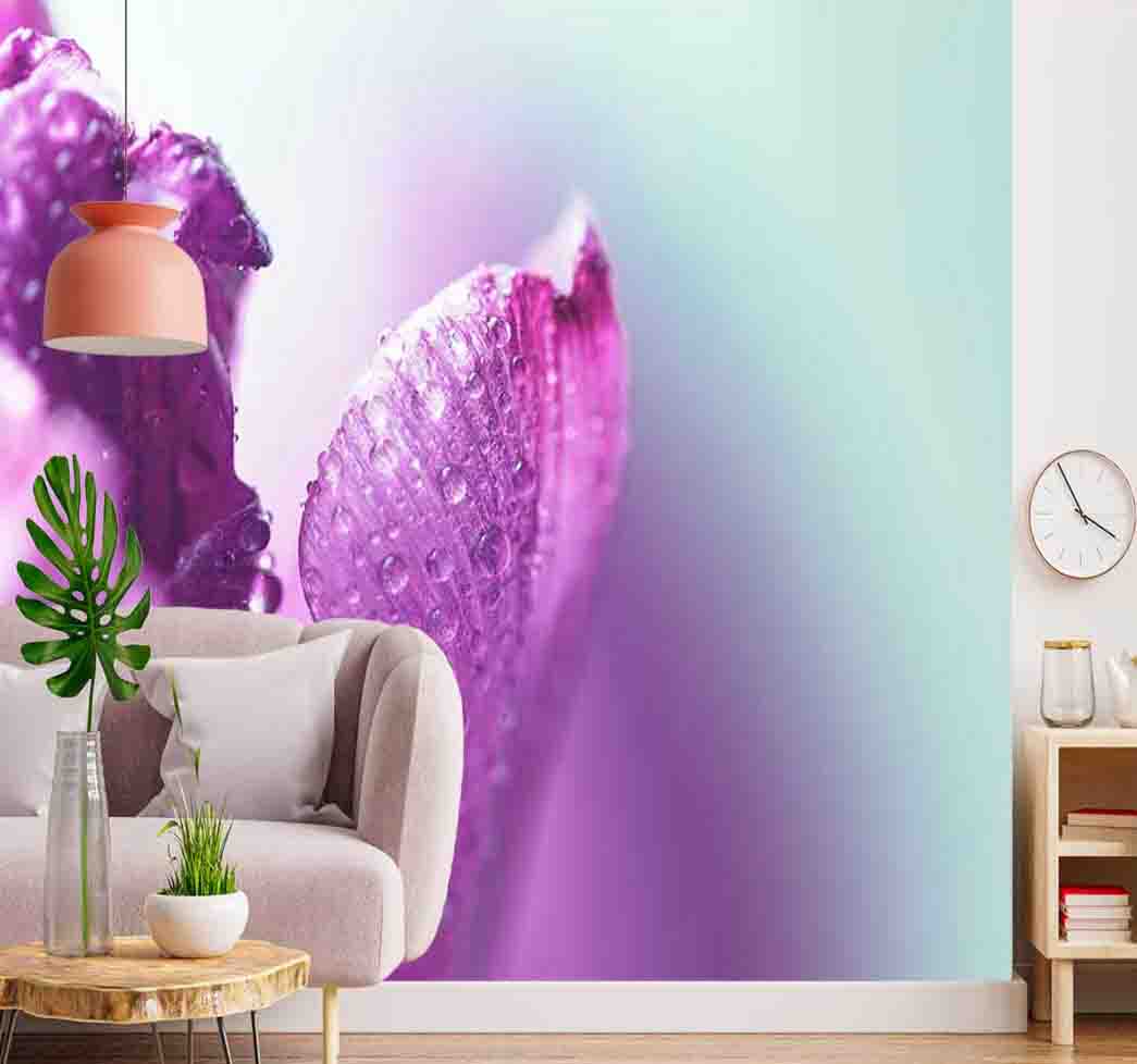 پوستر دیواری گلبرگ بنفش کد mt-83595