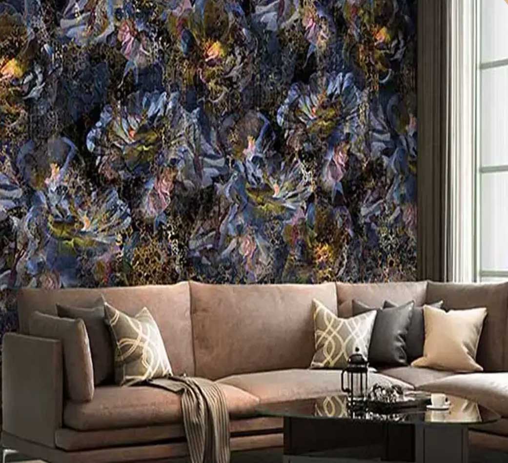 پوستر دیواری لاکچری سه بعدی طرح گل کدA-3157
