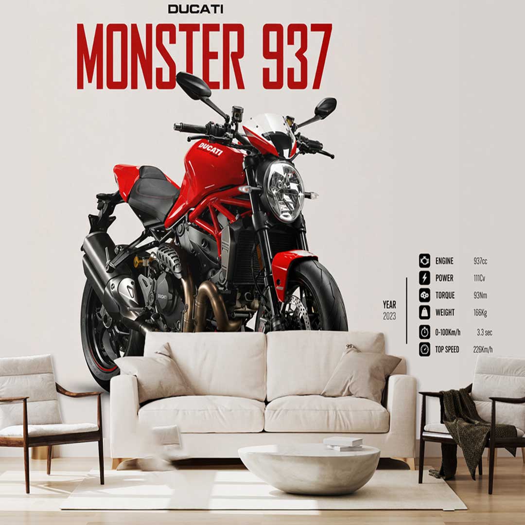 پوستردیواری موتور سنگین دوکاتی Monster 937 کد DA-4041 مناسب اتاق جوان