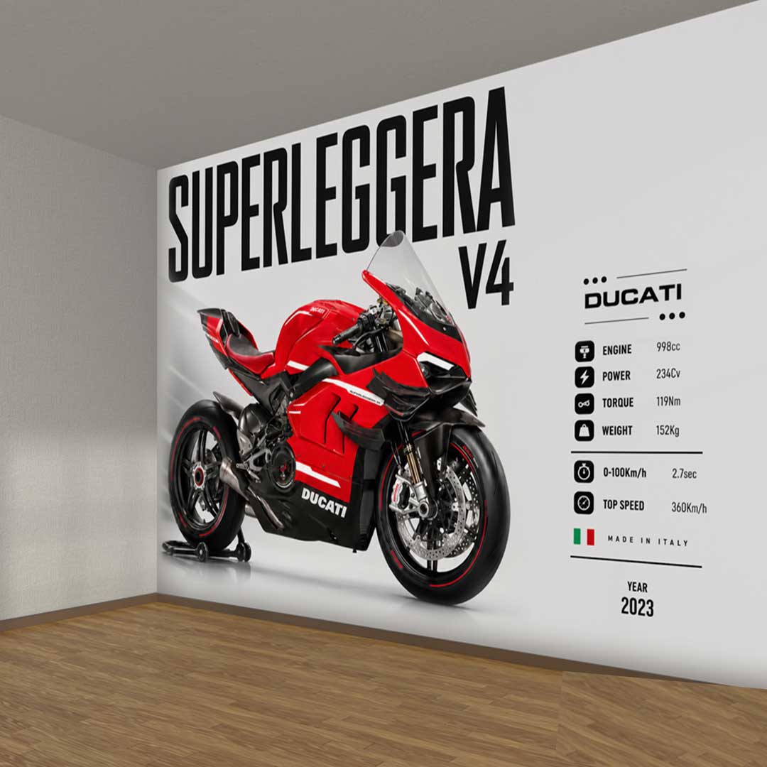 پوستردیواری موتور سنگین دوکاتی Superleggera V4 کد DA-4033 مناسب اتاق جوان