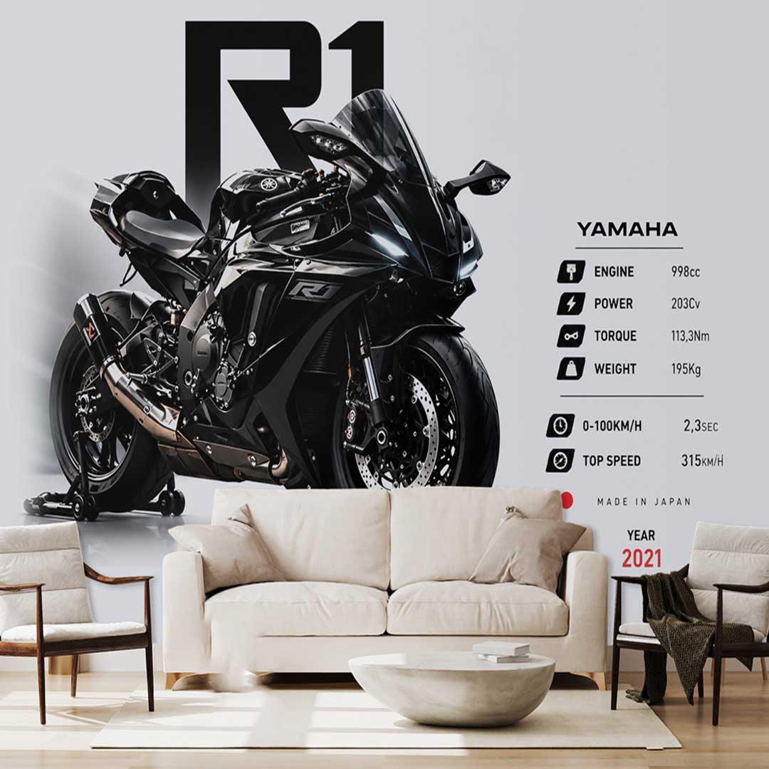 پوستر دیواری موتور سنگین یاماها YZF R1 کد DA-4034 مناسب اتاق جوان
