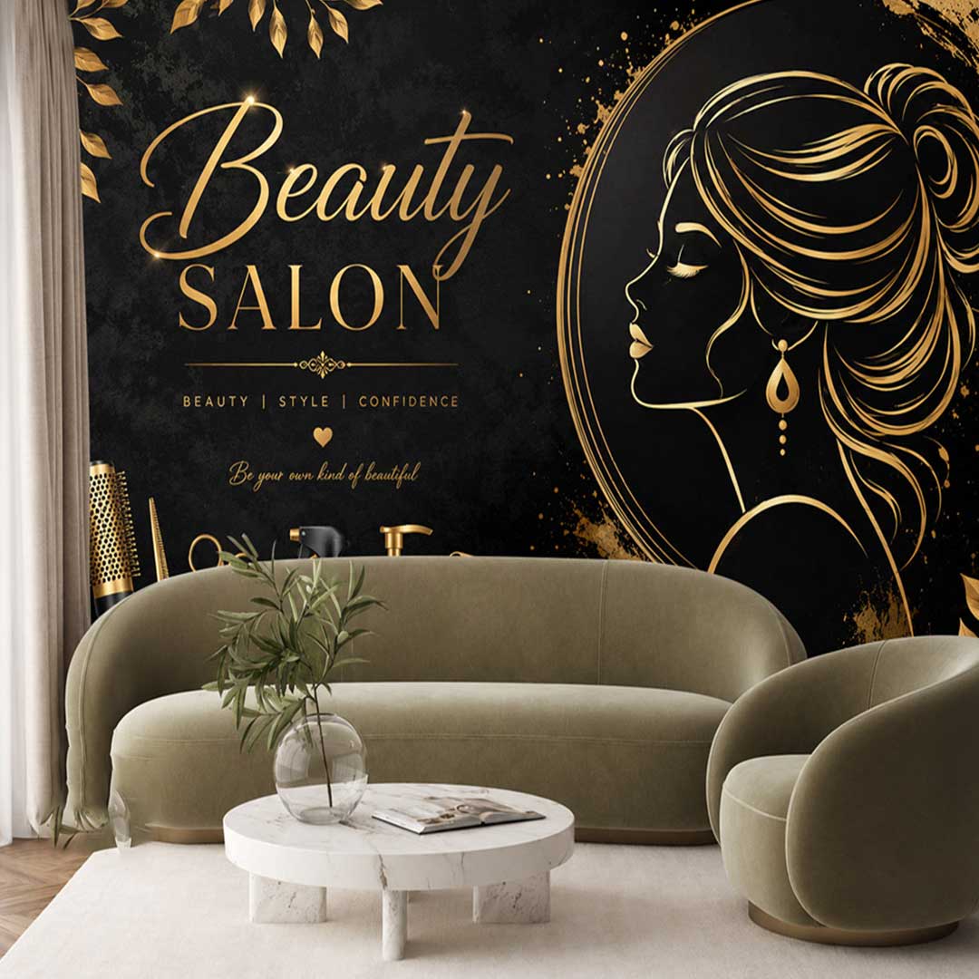 پوستر دیواری آرایشگاه زنانه با طراحی لوازم آرایش کد DA-5039 مناسب سالن زیبایی