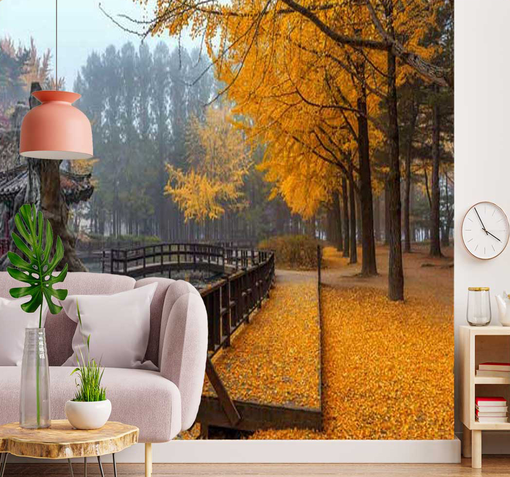 پوستر دیواری دریاچه پاییزی کد n-6382