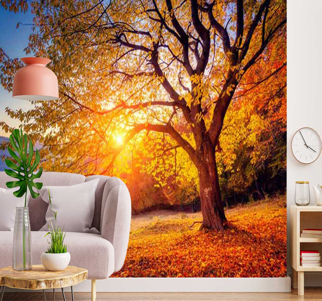 پوستر دیواری زیبا و دل انگیز منظره پاییزی کد n-6378