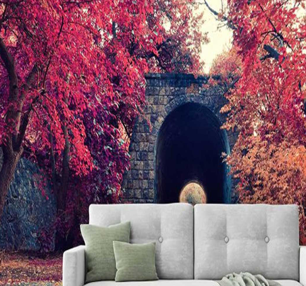 پوستر دیواری منظره پاییز طرح تونل کد n-6466