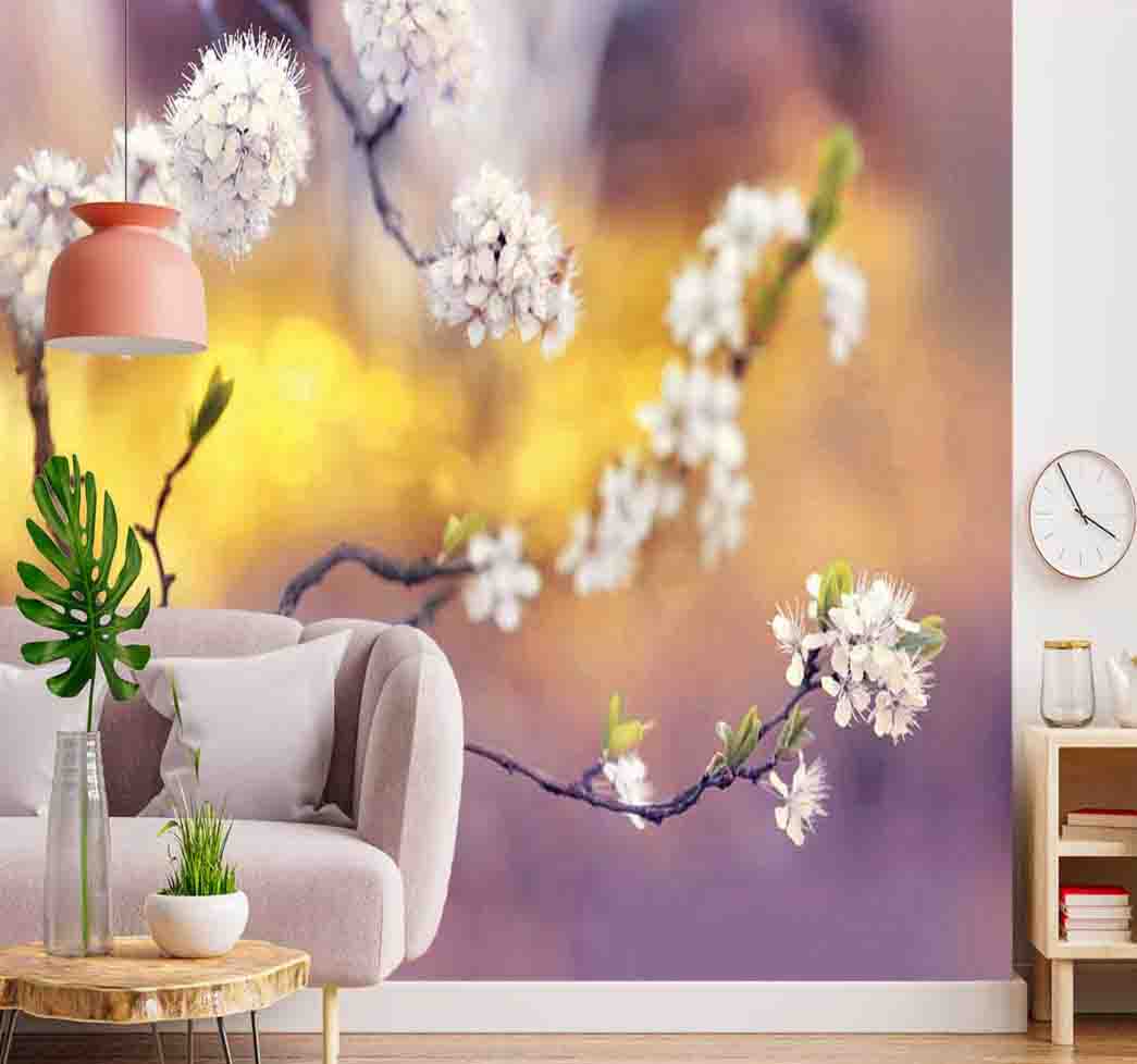 پوستر دیواری شکوفه های سپید کد F-8368