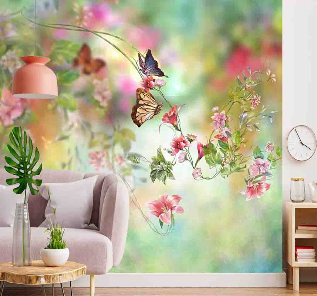 پوستر دیواری پروانه های رنگی کد F-8285